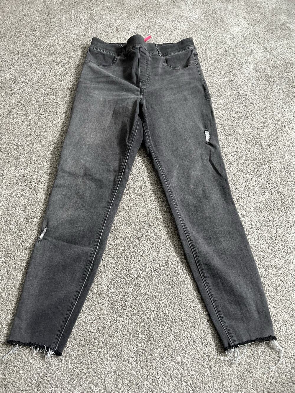 Spanx Leggings Pants Jeggings Womens Light Wash Black Large Stretchy Jeans
